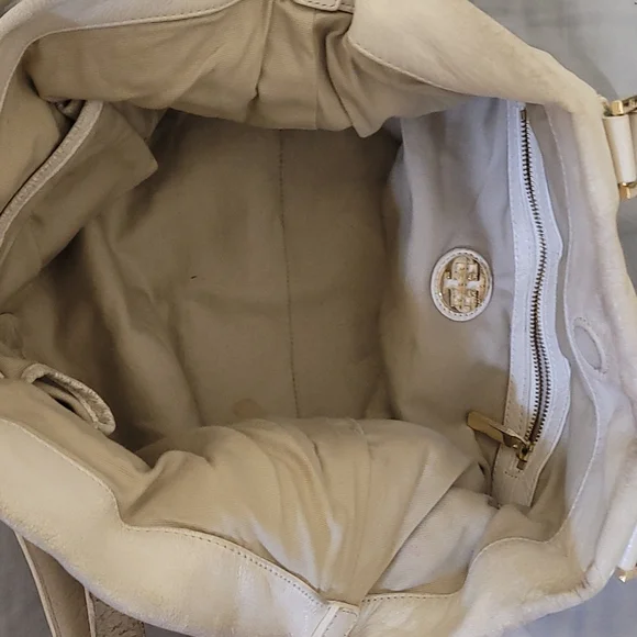 Used White Tory Burch Crossbody Tote - Picture 6 of 7